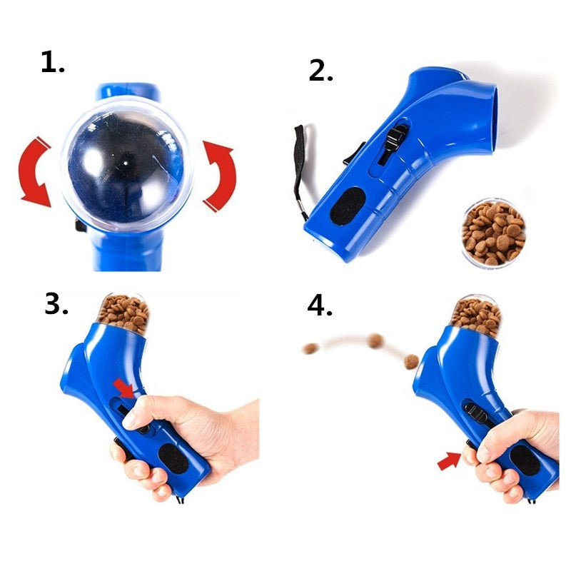 Creative Dog Food Treat Launcher Pet Snack Mini Food Feeder Catapult Pet Interactive Toys Jump Training Tools Dog Feeder