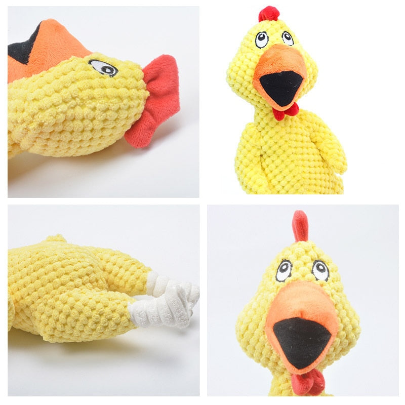 Screaming chicken Pets Dog Toys Squeaky Sound Funny Plush Chew Toy Small Medium Dogs Interactive Corduroy toys