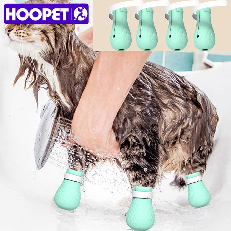 HOOPET Anti-biting Bath Washing Cat Claw Cover Cut Nails Foot Cover Pet Paw Protector for Anti-Scratch Cat Shoes Boots