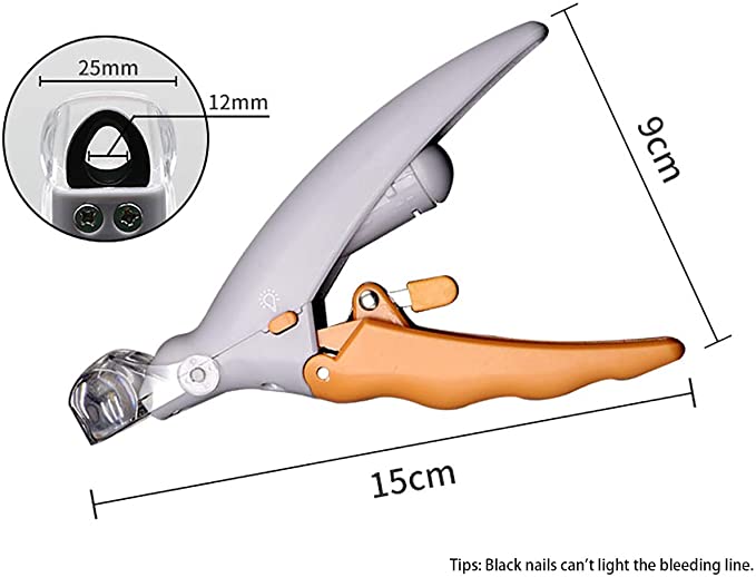 Dogs Pet Nail Clipper Magnification Dog Nail Scissor Safe Cat Pet Grooming Trimmer Claw Care Tool with LED Light Steal Blades
