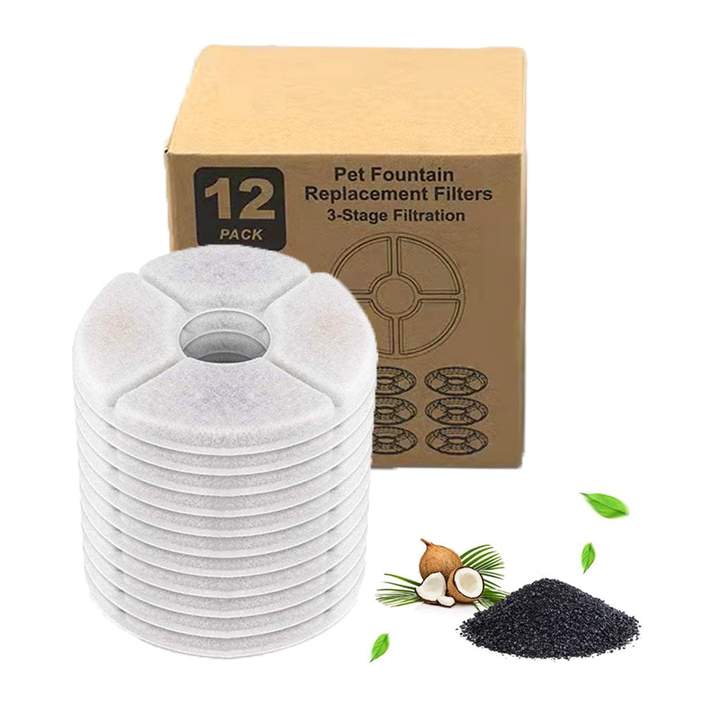 Replaced Activated Carbon Contton Filters For Cat Pet Dog Water Fountain Drinking Dispenser Replacement