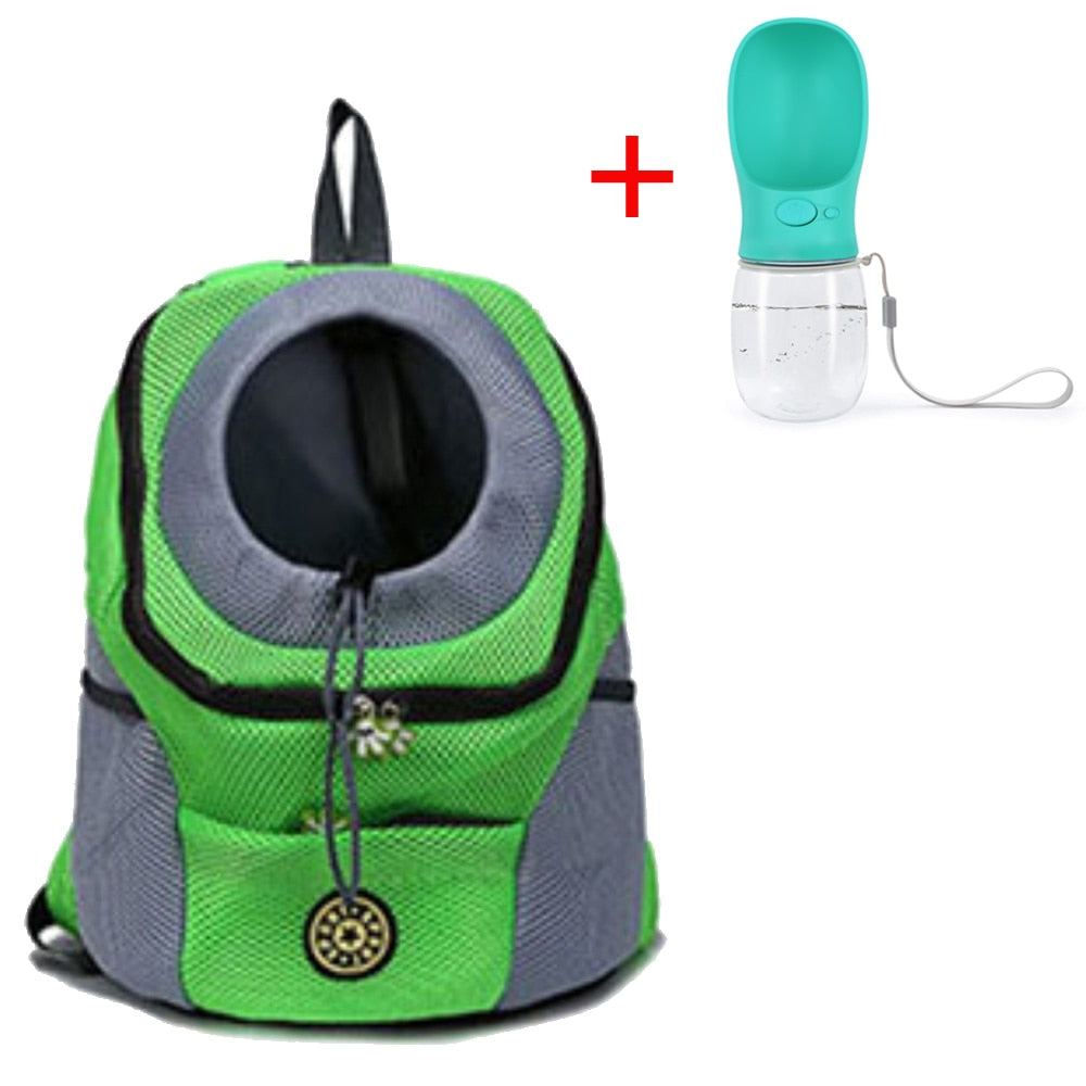 Venxuis New Out Double Shoulder Portable Travel Backpack Outdoor Pet Dog Carrier Bag Pet Dog Front Bag Mesh Backpack Head