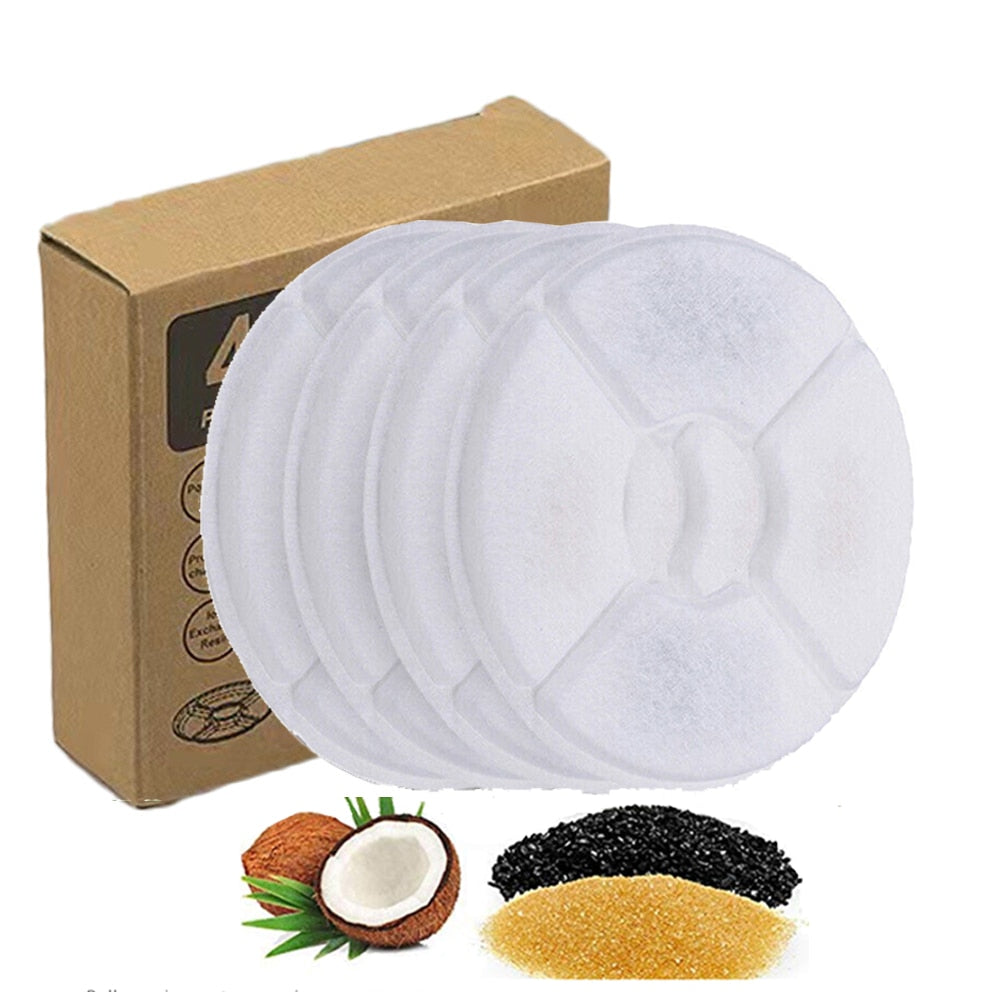 Replaced Activated Carbon Contton Filters For Cat Pet Dog Water Fountain Drinking Dispenser Replacement