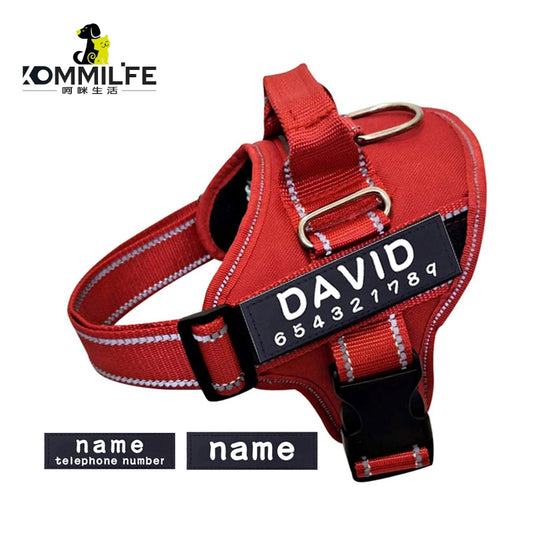 Nylon Dog Harness Personalized Reflective Pet K9 Harness For Small Medium Large Dogs Breathable Mesh Pad Dog Harness No Pull