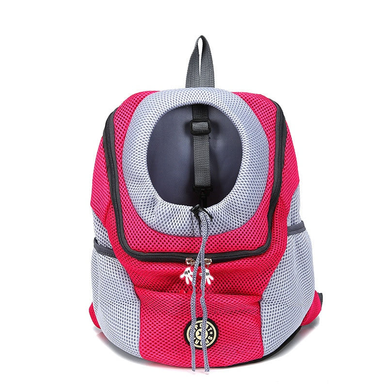 Venxuis New Out Double Shoulder Portable Travel Backpack Outdoor Pet Dog Carrier Bag Pet Dog Front Bag Mesh Backpack Head