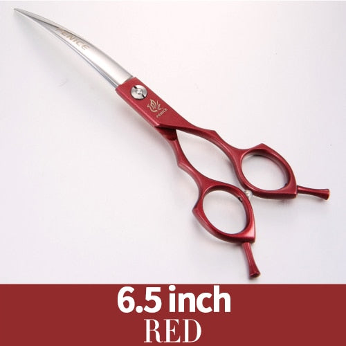 Fenice 6.5/7.0 inch Colorful Professional Pets Grooming Scissors Curved Dogs Hair Cutting Shear Japan 440C