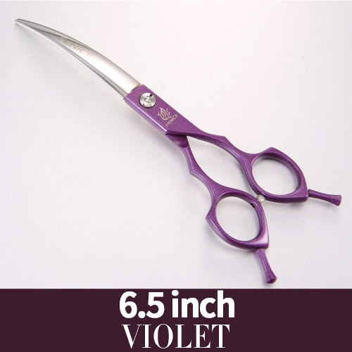 Fenice 6.5/7.0 inch Colorful Professional Pets Grooming Scissors Curved Dogs Hair Cutting Shear Japan 440C