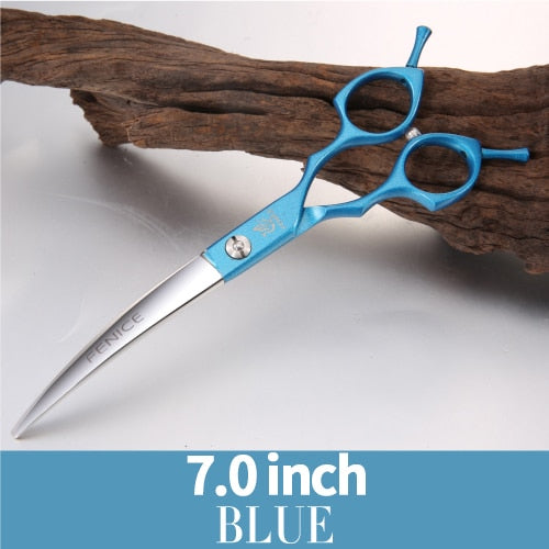 Fenice 6.5/7.0 inch Colorful Professional Pets Grooming Scissors Curved Dogs Hair Cutting Shear Japan 440C